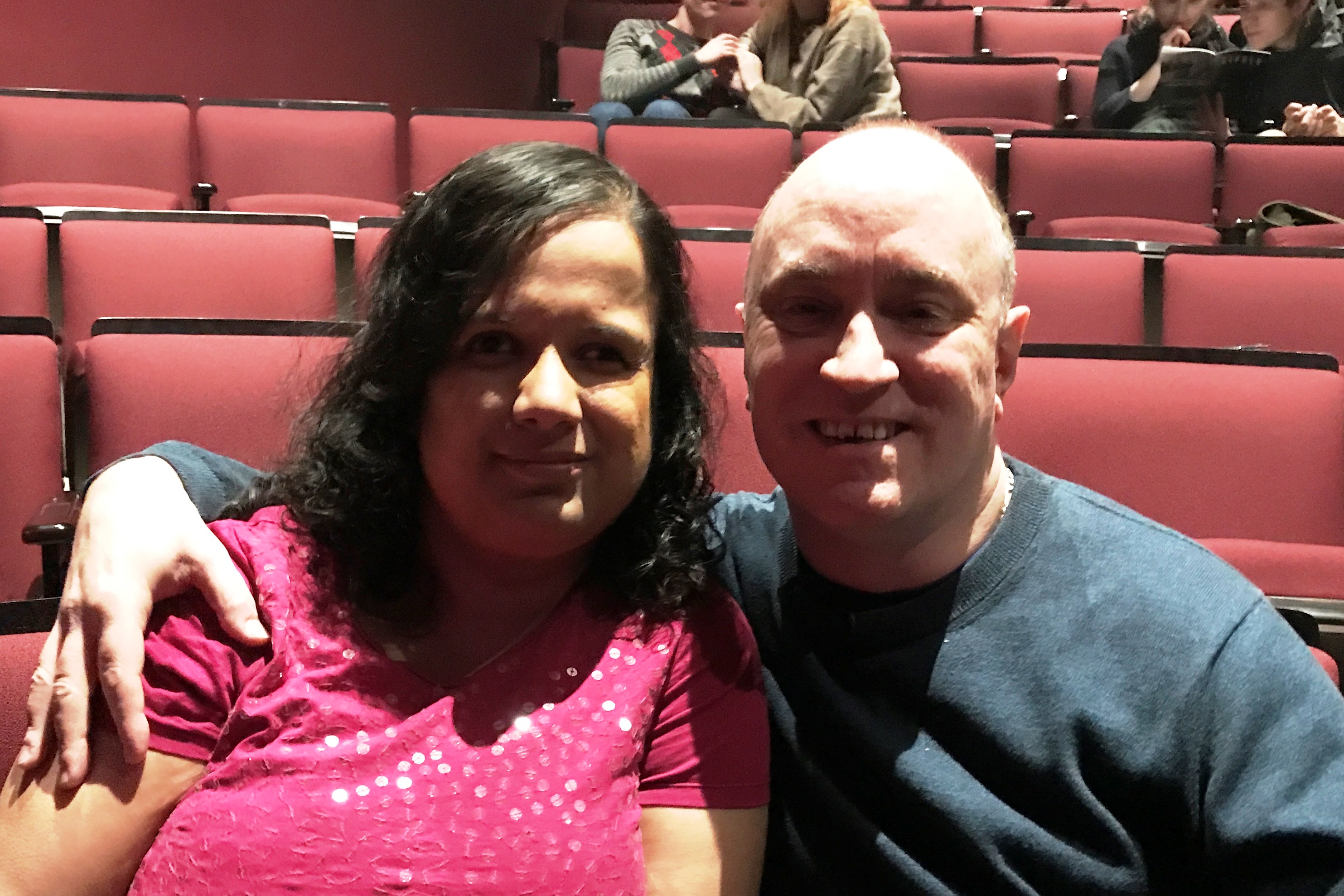 Shawn and Kristy in the theatre during intermission