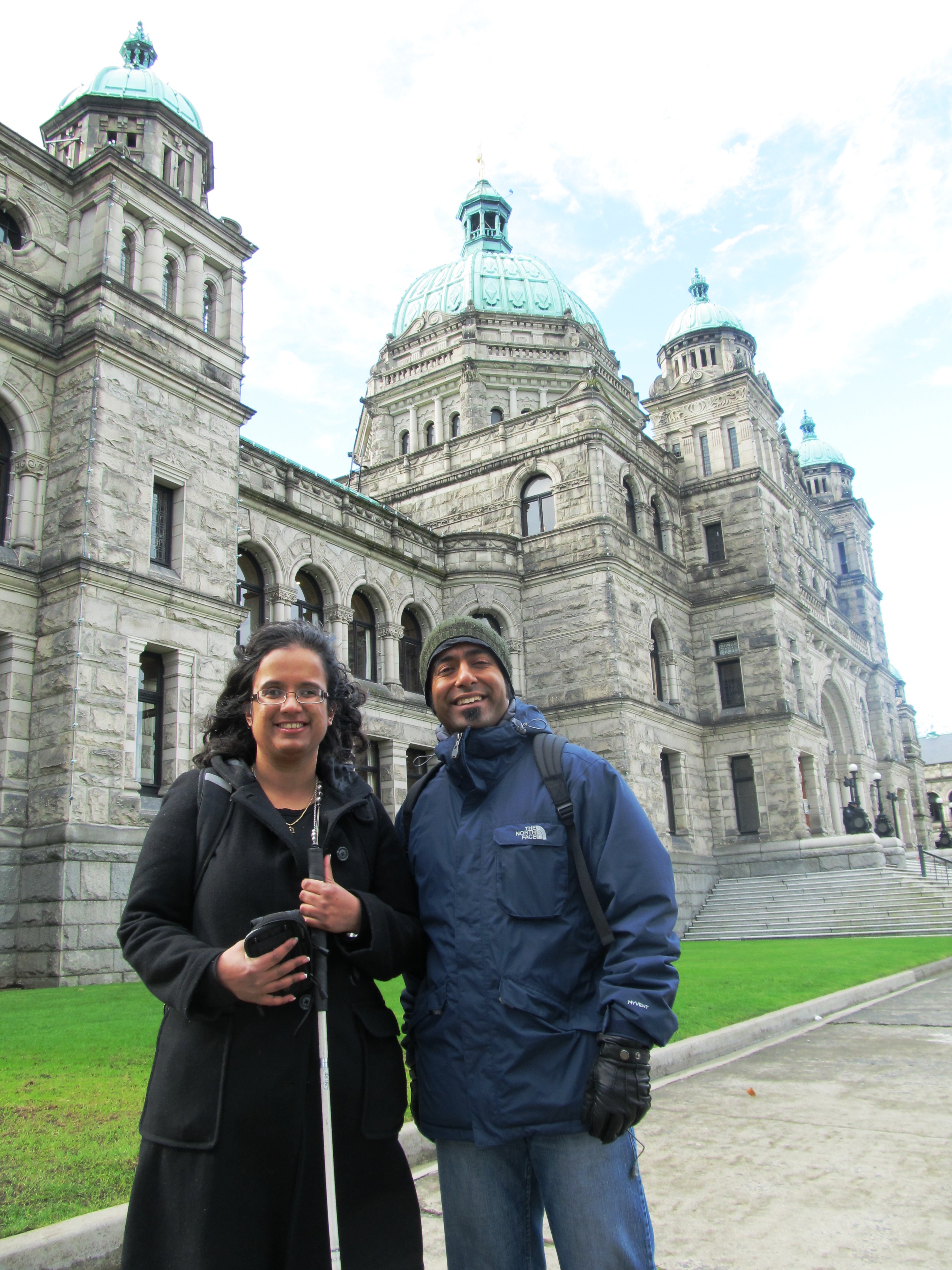 Kristy in front of the Parliament Buildings